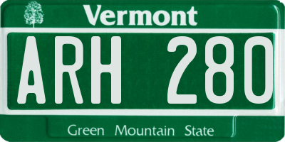 VT license plate ARH280