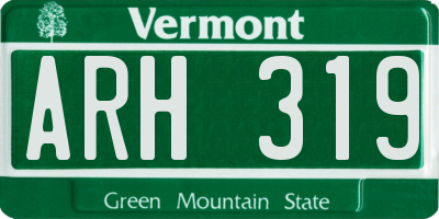 VT license plate ARH319