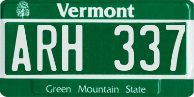 VT license plate ARH337