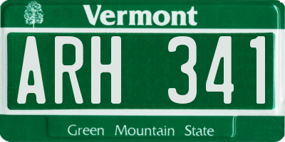 VT license plate ARH341