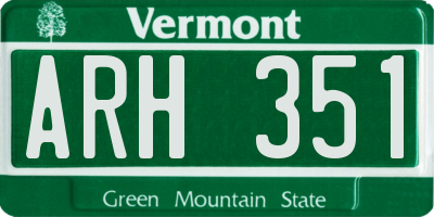VT license plate ARH351