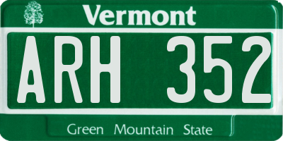 VT license plate ARH352