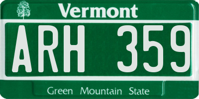 VT license plate ARH359