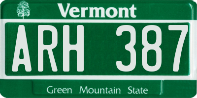 VT license plate ARH387