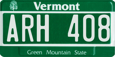 VT license plate ARH408