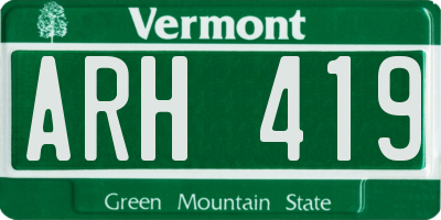 VT license plate ARH419