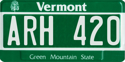 VT license plate ARH420