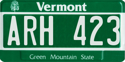 VT license plate ARH423
