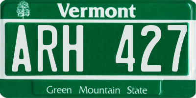 VT license plate ARH427