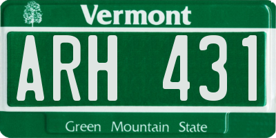 VT license plate ARH431