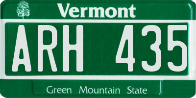 VT license plate ARH435