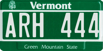VT license plate ARH444