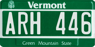 VT license plate ARH446