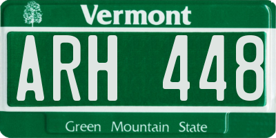 VT license plate ARH448