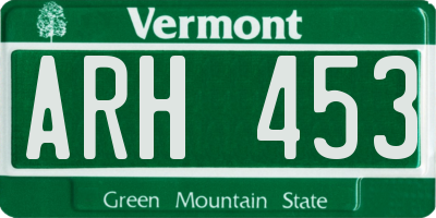VT license plate ARH453
