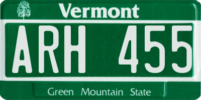 VT license plate ARH455