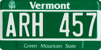 VT license plate ARH457