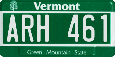 VT license plate ARH461