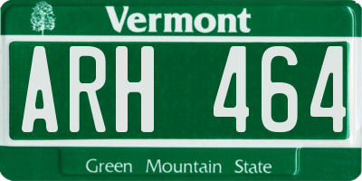 VT license plate ARH464