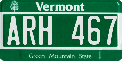 VT license plate ARH467