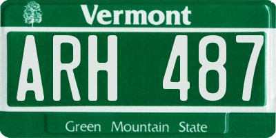 VT license plate ARH487
