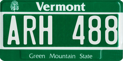 VT license plate ARH488