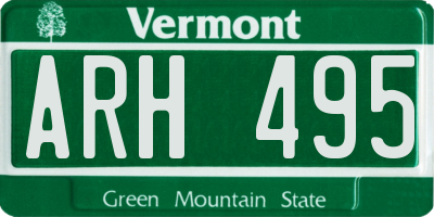 VT license plate ARH495