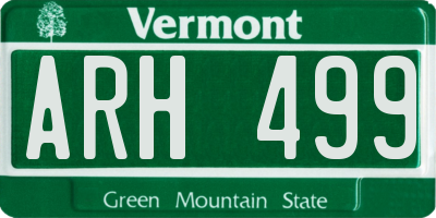 VT license plate ARH499