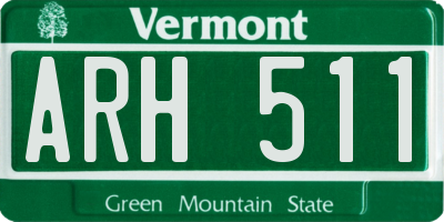 VT license plate ARH511