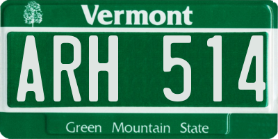 VT license plate ARH514