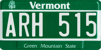 VT license plate ARH515