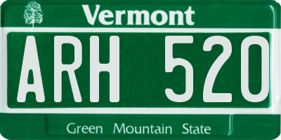 VT license plate ARH520