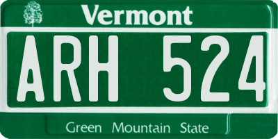 VT license plate ARH524