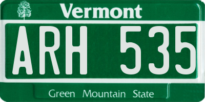 VT license plate ARH535