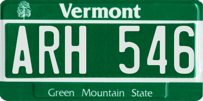 VT license plate ARH546