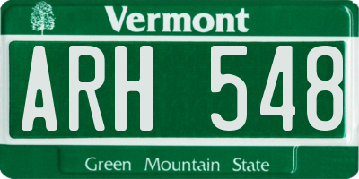 VT license plate ARH548