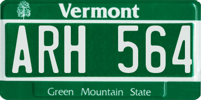 VT license plate ARH564