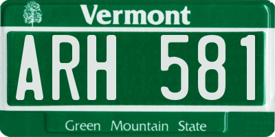 VT license plate ARH581