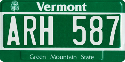 VT license plate ARH587