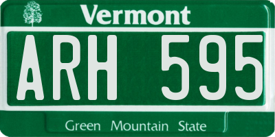 VT license plate ARH595