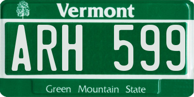 VT license plate ARH599