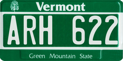 VT license plate ARH622