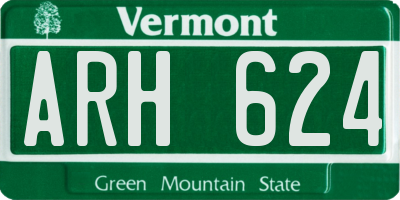VT license plate ARH624