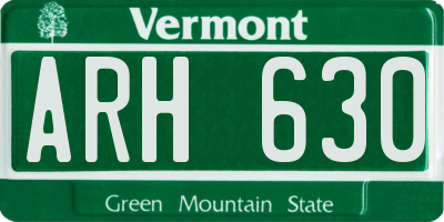 VT license plate ARH630