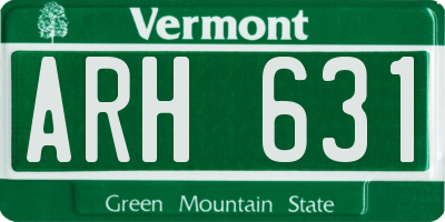VT license plate ARH631