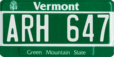 VT license plate ARH647