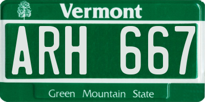 VT license plate ARH667