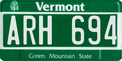 VT license plate ARH694