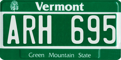 VT license plate ARH695
