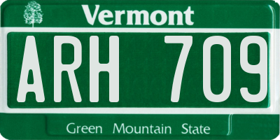 VT license plate ARH709
